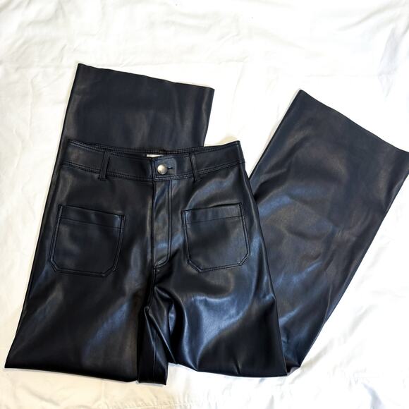 Zara The Marine Straight Leg Faux Leather Trousers - Picture 3 of 10